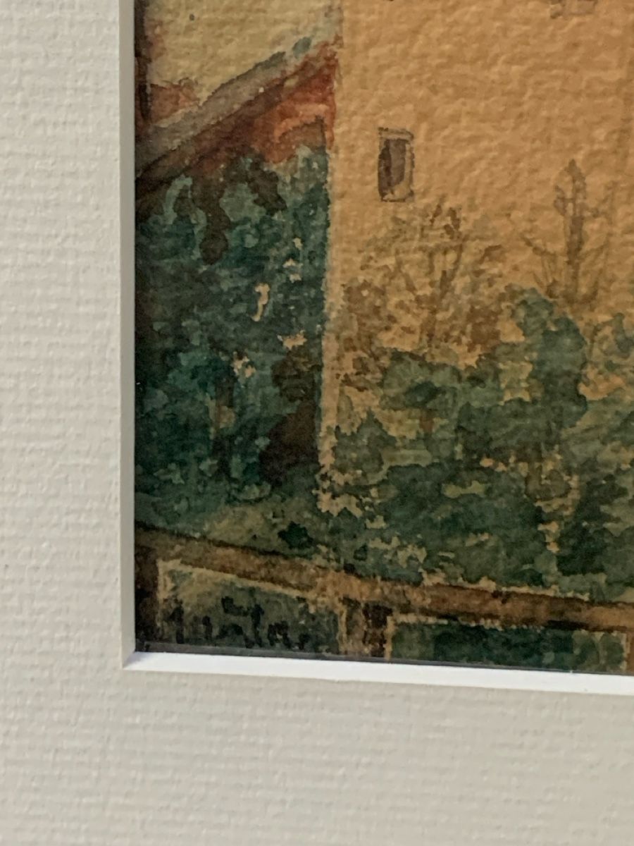 Dipinti: St. Gallen Klosterkirche antikes Aquarell – Usato da Wolfhalden venduto da SecondAntique 4