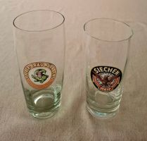2 ALTE BIERGLÄSER NÜRNBERG BRAUEREI SIECHEN UND LEDERER