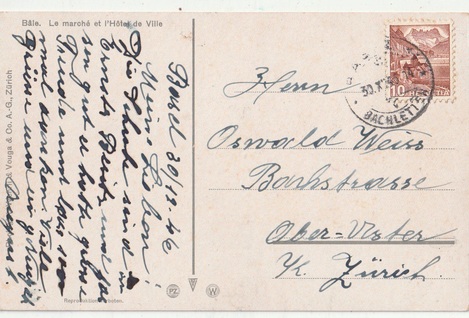 Cartoline postali: Basel – Usato da Lumbrein venduto da made02 1