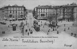 Genf Rond-Point, Rue du Conseil Généra... 1906 Tram