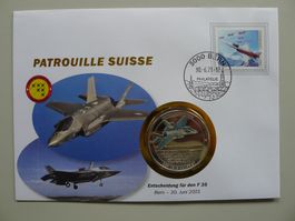 2021 Patrouille Suisse Numisbrief "Entscheidung für den F35"