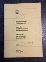 Verzeichnis der Postleitzahlen /PTT 1976 / Vintage