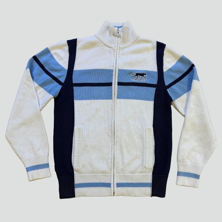 Airness vintage knitted zip-up in white (nike stüssy puma)