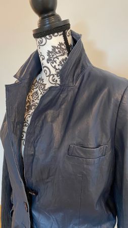 Lederjacke dunkelblau