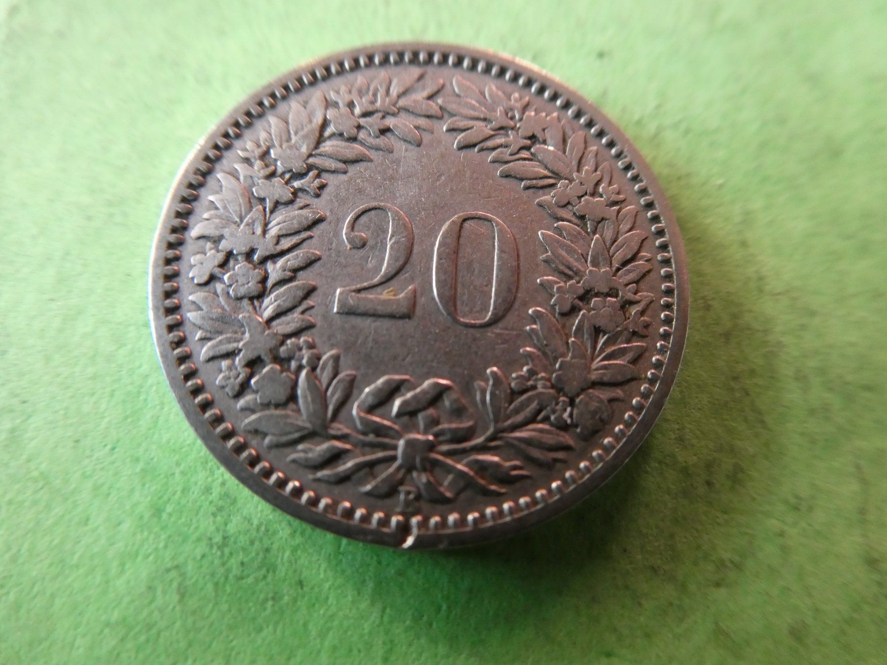 Alle Münzen: Schweiz 1881, 20 Rappen – Gebraucht aus Hinterforst von Rohusri 1