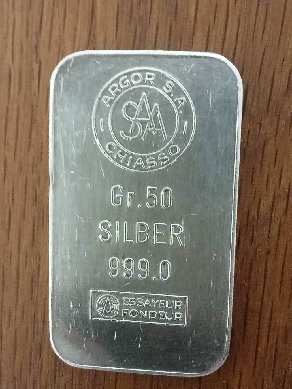 Metalli preziosi: Silberbarren Argor 50g  – Usato da Alpnach Dorf venduto da ake-7x7v