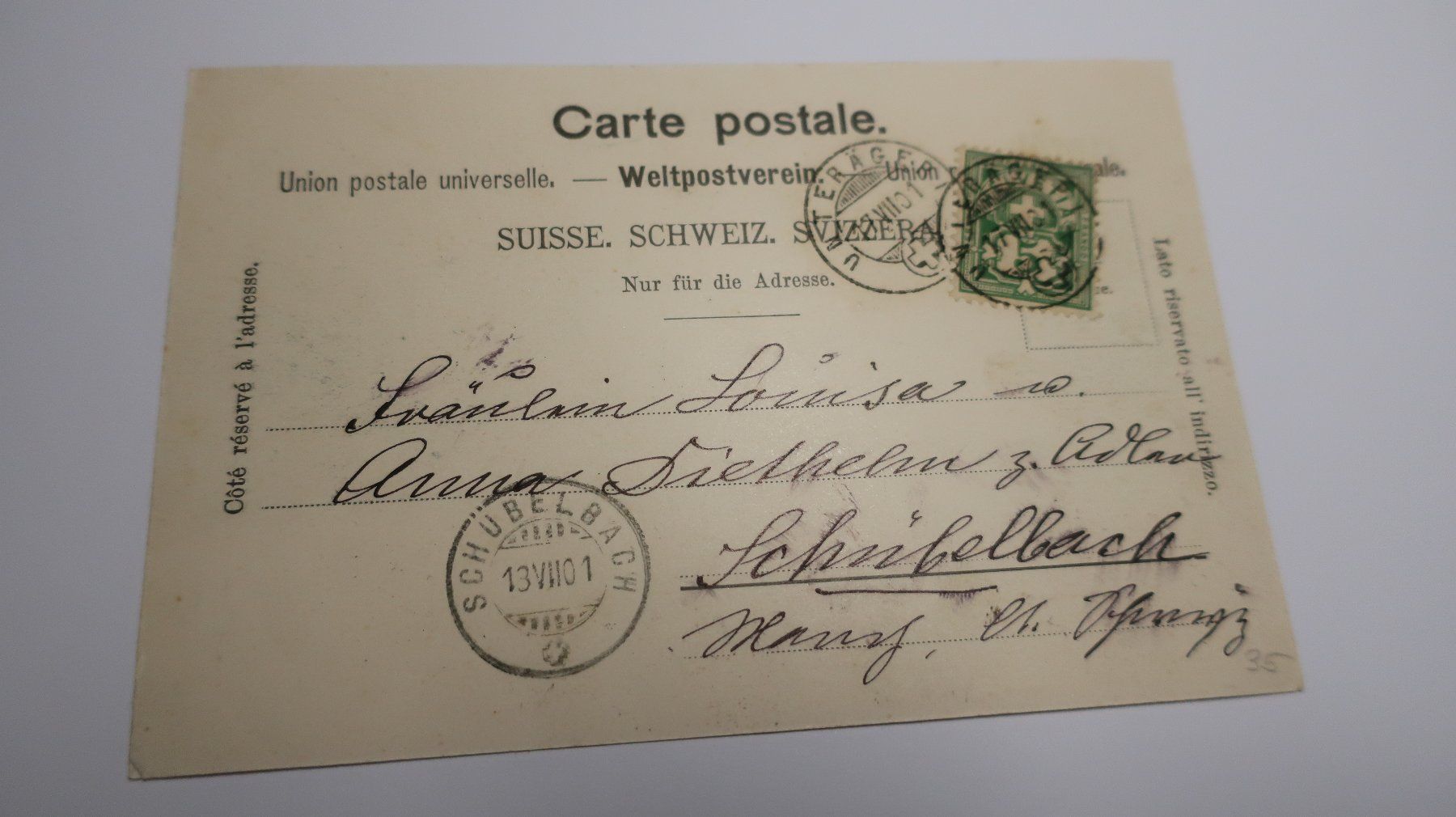 Ansichtskarten: Gruss aus Aegeri  N°4388   1901 – Gebraucht aus Cormoret von Pascalll2001 2