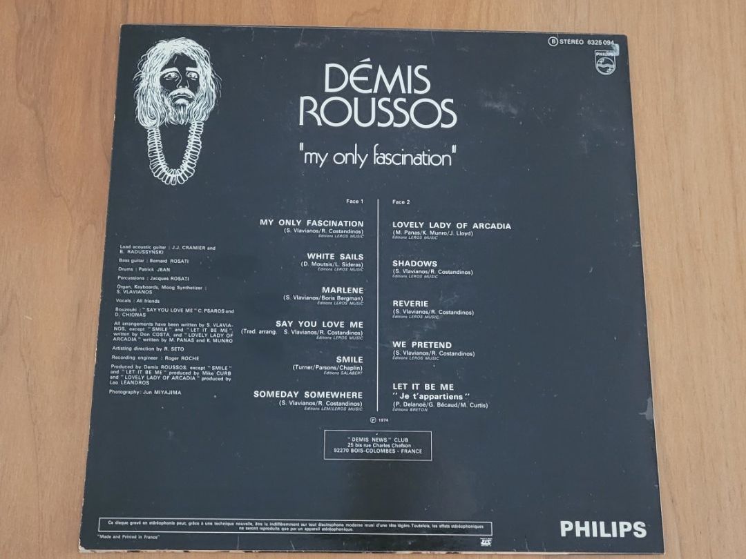 Schallplatten: LP  Demis Roussos – Gebraucht aus Martigny von MZ-67 1