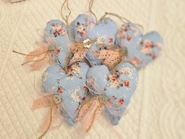 Stoffherz Tischdeko Vintage Shabby Chic Päcklianhänger