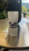 10er Set Frosted Glas mit Palmen Motiv