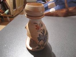 Kerzenständer braun mit Blumen