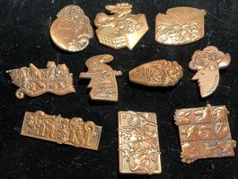 Basler Fasnachtsplaketten Set 2000 - 2009 Kupfer