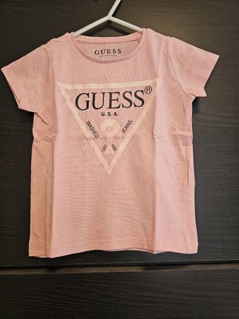 Guess T-Shirt Mädchen Gr. 98 Rosa Glitzer Top