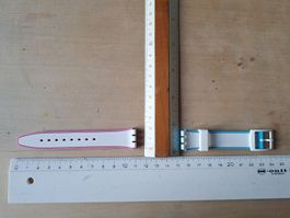 Uhrenarmband Swatch Silikon weiss/pink/türkis neu/ungetragen