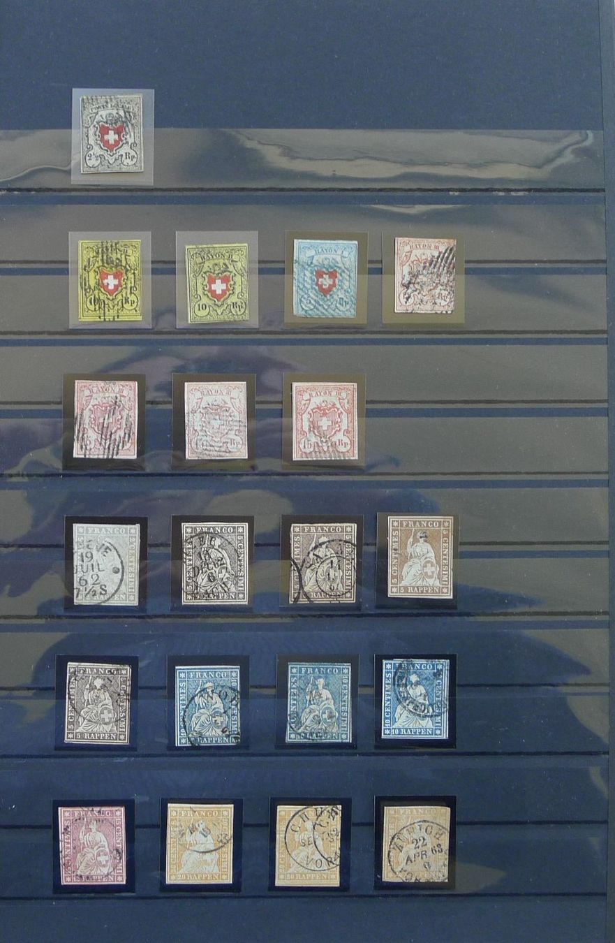 Alle Briefmarken: 1850-81 SAMMLUNG ab Ortspost mit Rayons & Strubel Kat:8800.- – Gebraucht aus Sursee von Luzernerraute 1