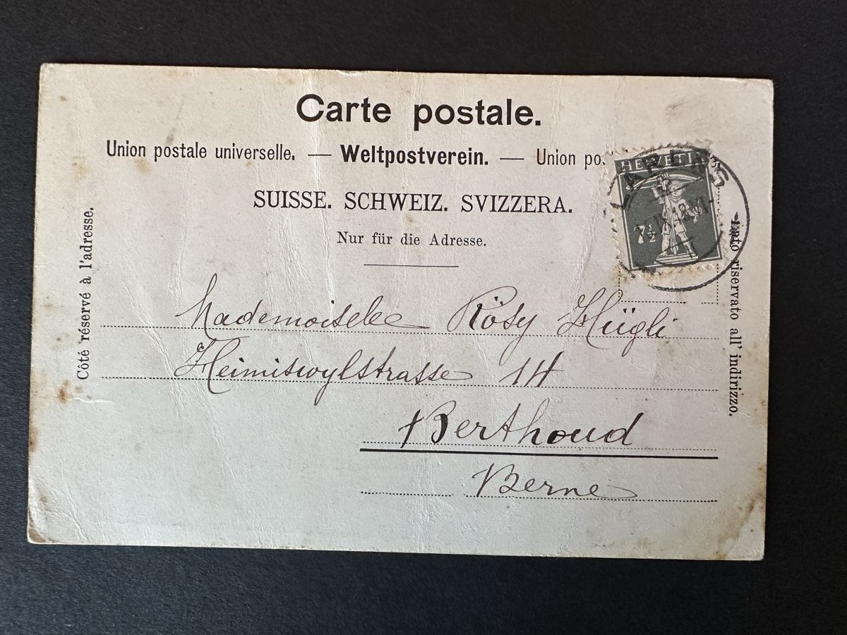 Ansichtskarten: Schweiz - AK Saas Fee 1918 – Gebraucht aus Schmitten / FR von Samsara169 1