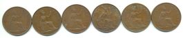England Grossbritannien George VI 6 x 1 Penny 1937 - 1948