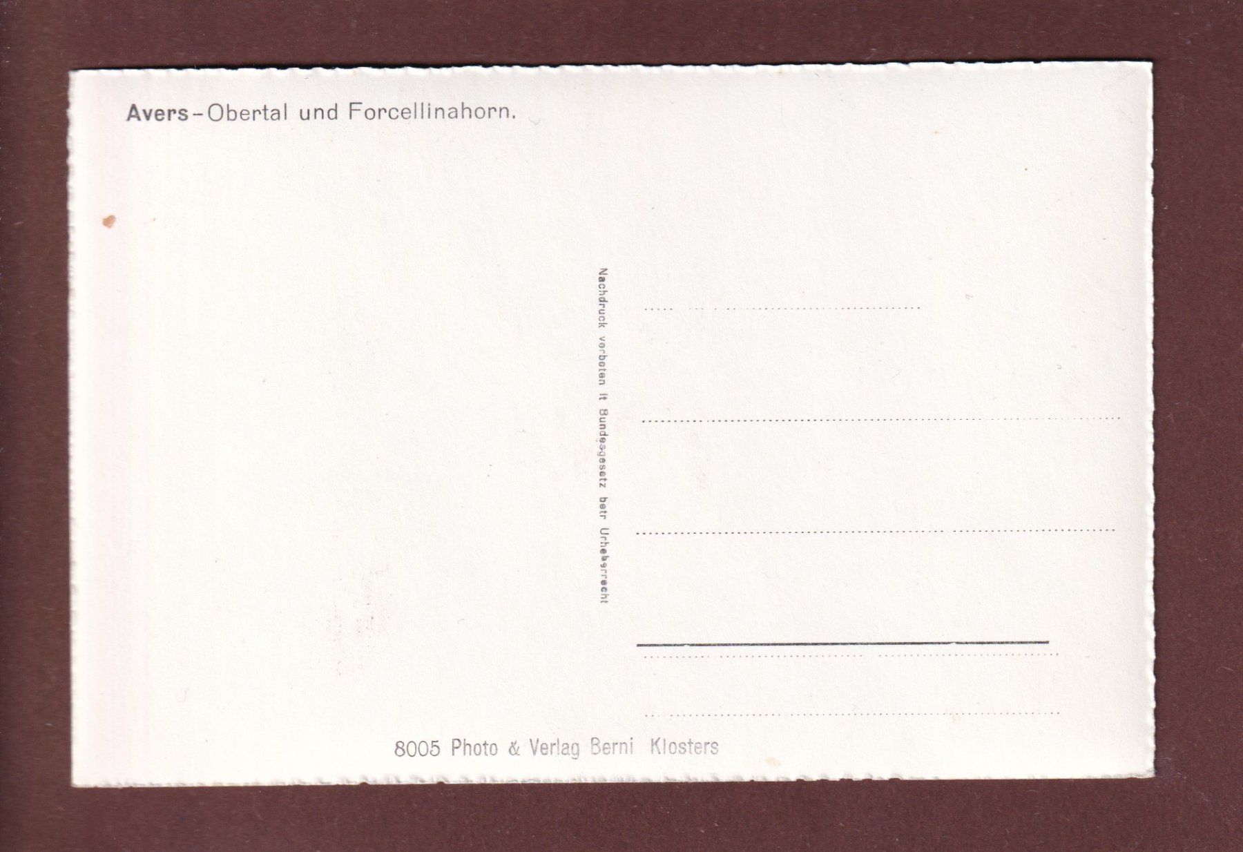 Cartoline postali: AVERS - Obertal - Forcellinahorn – Usato da Pully venduto da nicecards 1