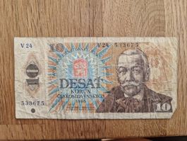 Banknote Tschechoslowakei, 10 Korun