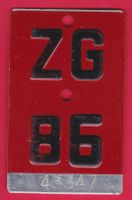 VELONUMMER / FAHRRADSCHILD, ZG 86