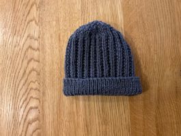Handgestrickte, warme Kinder  Wintermuetze, doppelter Wolle