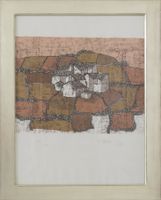 Rudolf Mirer - Bündnerdorf (104/150), 1979, Farblithografie