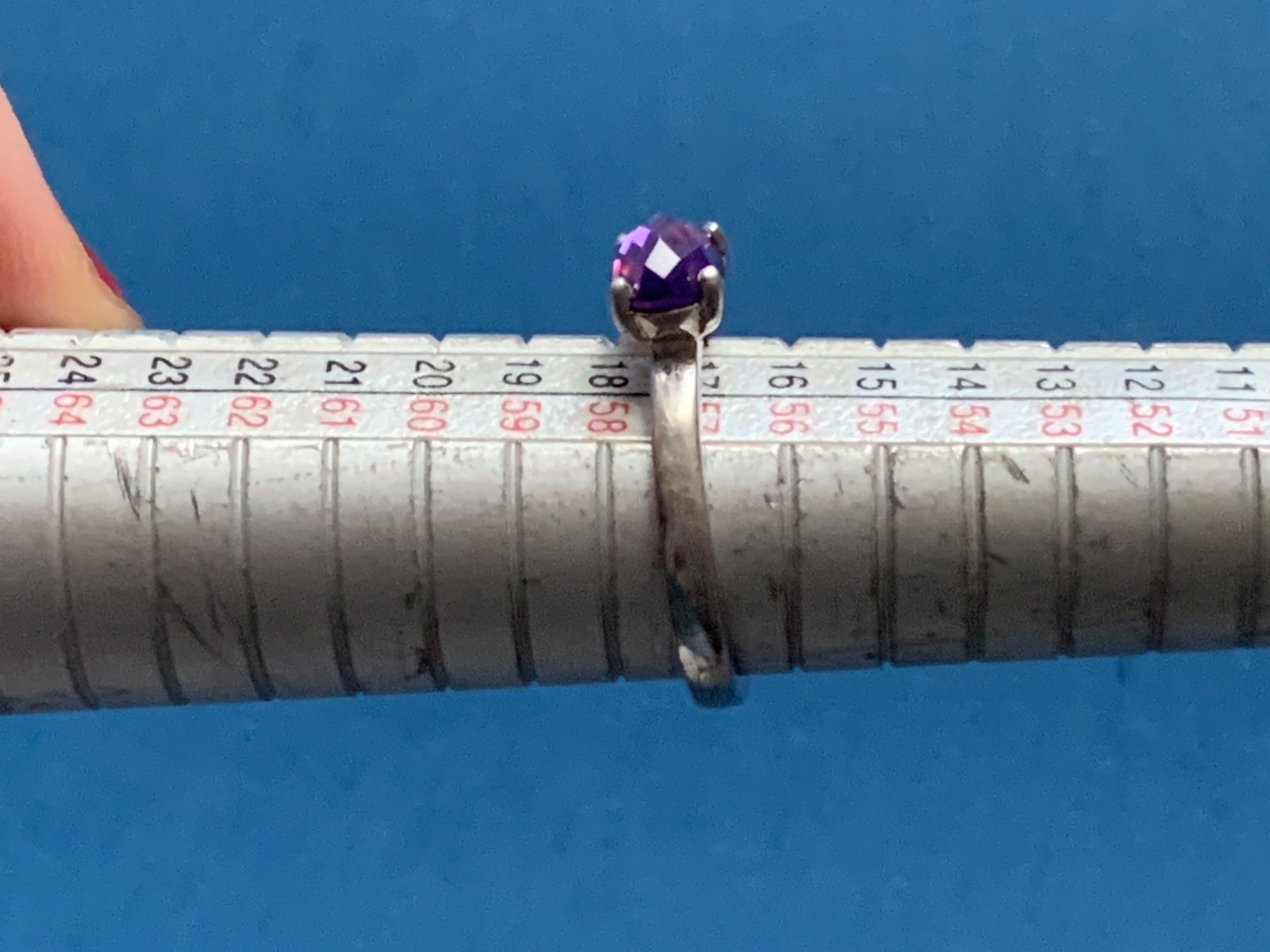 Fossil Anelli: Silberring violett OVAL (57) – Usato da Dittingen venduto da Bijoubelle 3