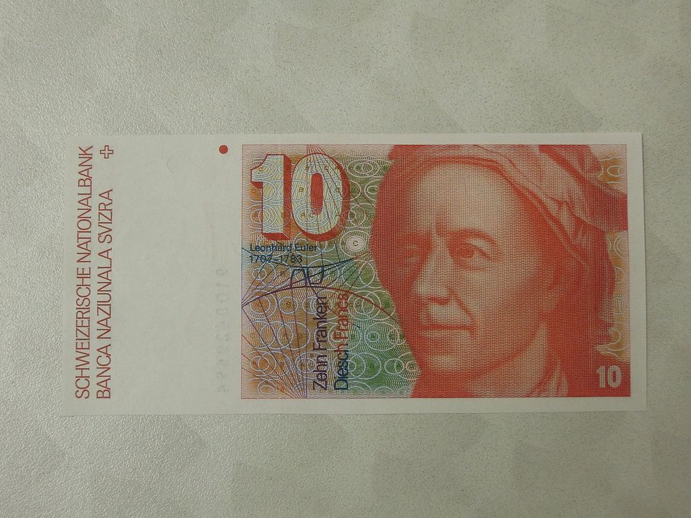 10 Fr. Banknote Typ. Euler Ungefalten 1991 | Kaufen auf Ricardo