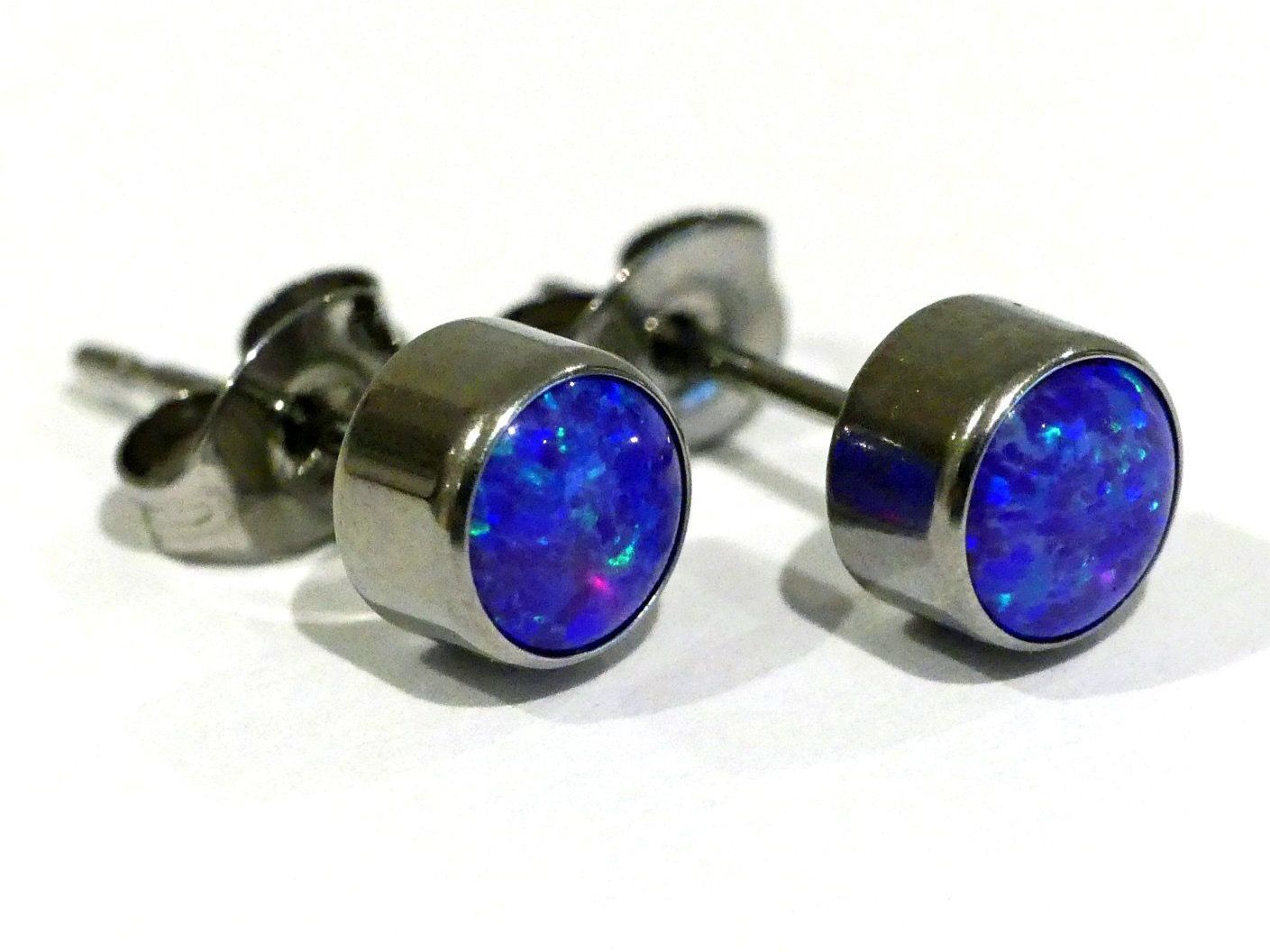 Orecchini pendenti & Orecchini a lobo: Ohrstecker aus Titanium mit Opal – Nuovo e nell'imballaggio originale da Matten b. Interlaken venduto da kero71 2