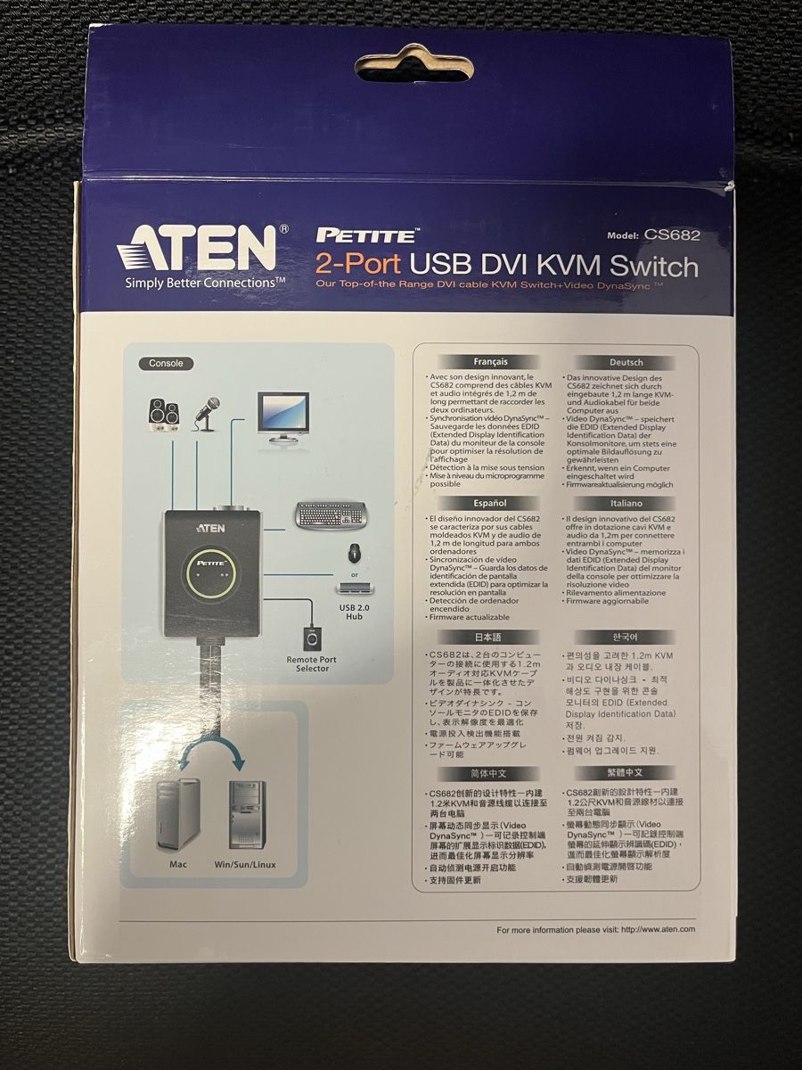 Sistema di controllo: Commutateur KVM ATEN CS 682 – Nuovo e nell'imballaggio originale da Yverdon-les-Bains venduto da Fdurussel 1
