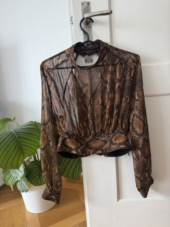 ZARA Snake Print Blouse – Size M – Sheer / Elegant Top