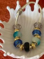 Luxus Elegante 20 cm Armband/Beads Farbe :Silber/Turkis/blau