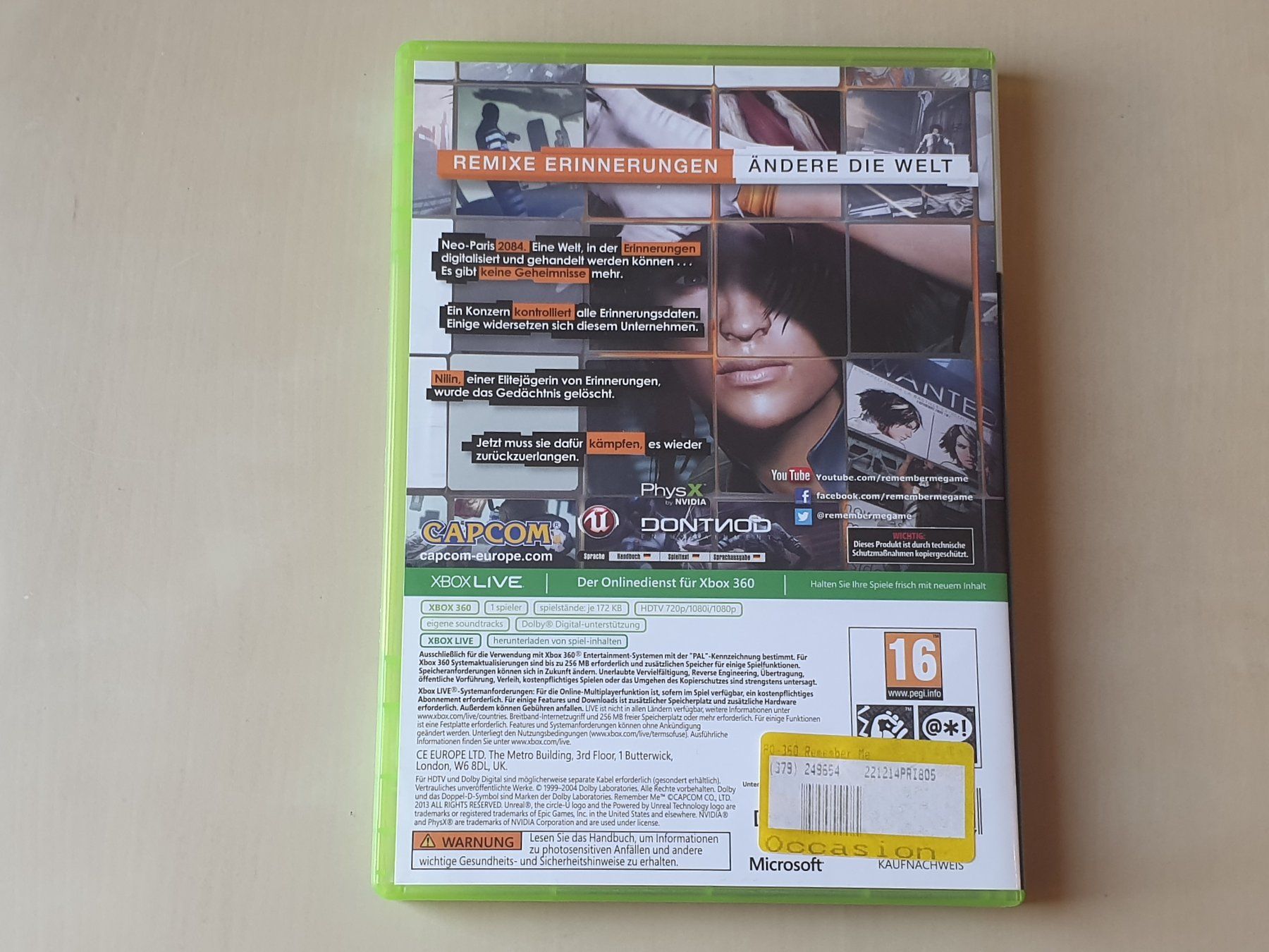 Microsoft Spiele: Remember Me – Gebraucht aus Stansstad von collectorsshop 1