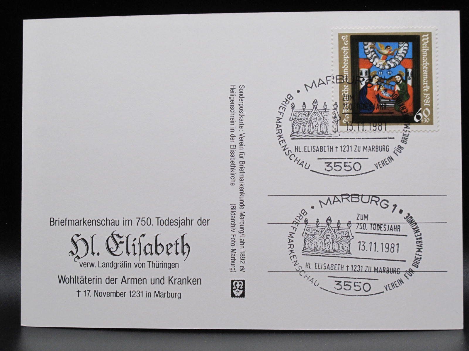 Alle Briefmarken: BRD 1981 Postkarte Hl. Elisabeth von Thüringen gest – Gebraucht aus Wil SG von fva01 1