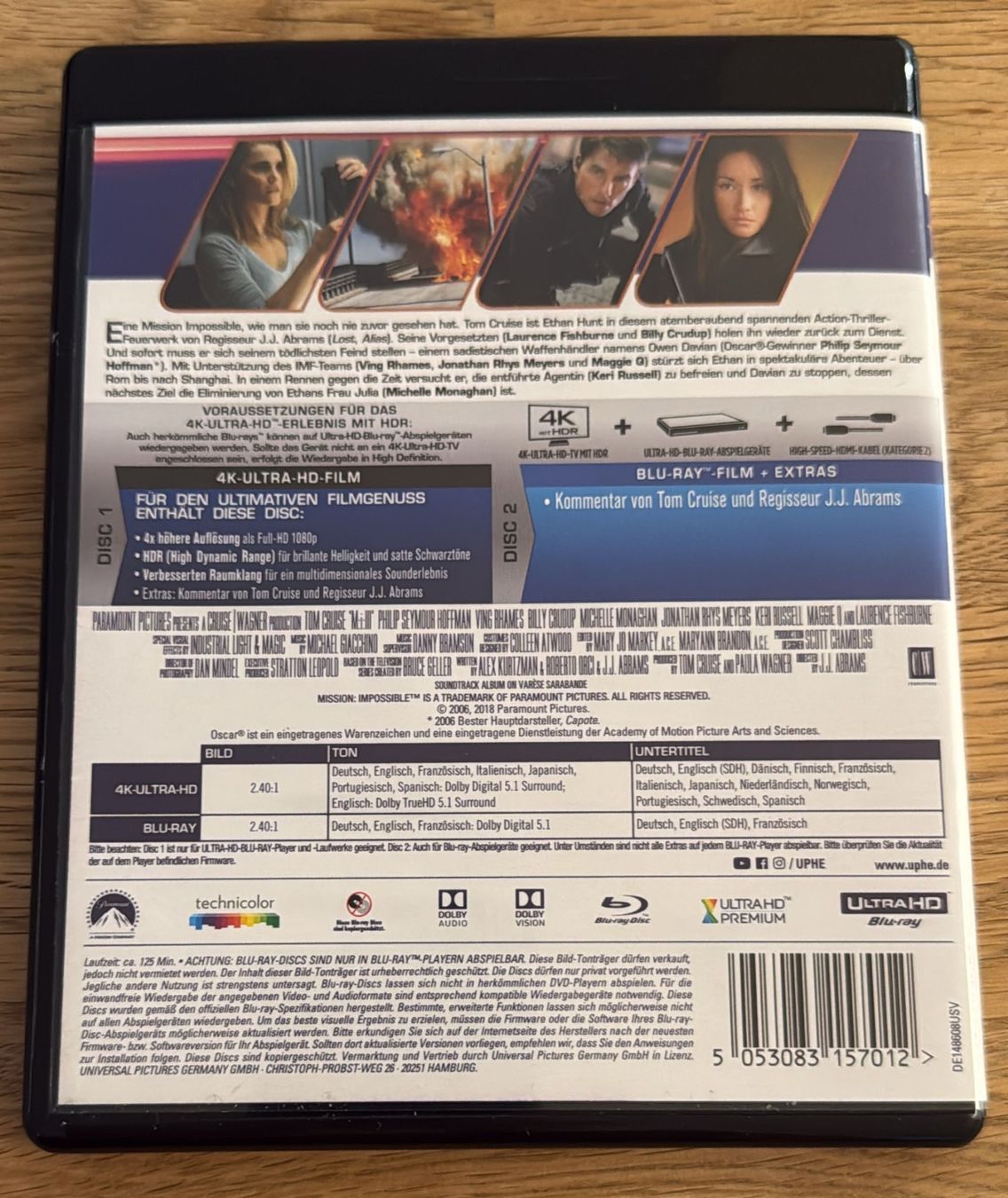 Tous les DVDs: MISSION:IMPOSSIBLE 3 BLU-RAY -ULTRA HD 4K – D'occasion à Zürich par freioccasionen 1