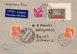 CH - Flugpost - regelm. Flug - RF 40.1b - Rom