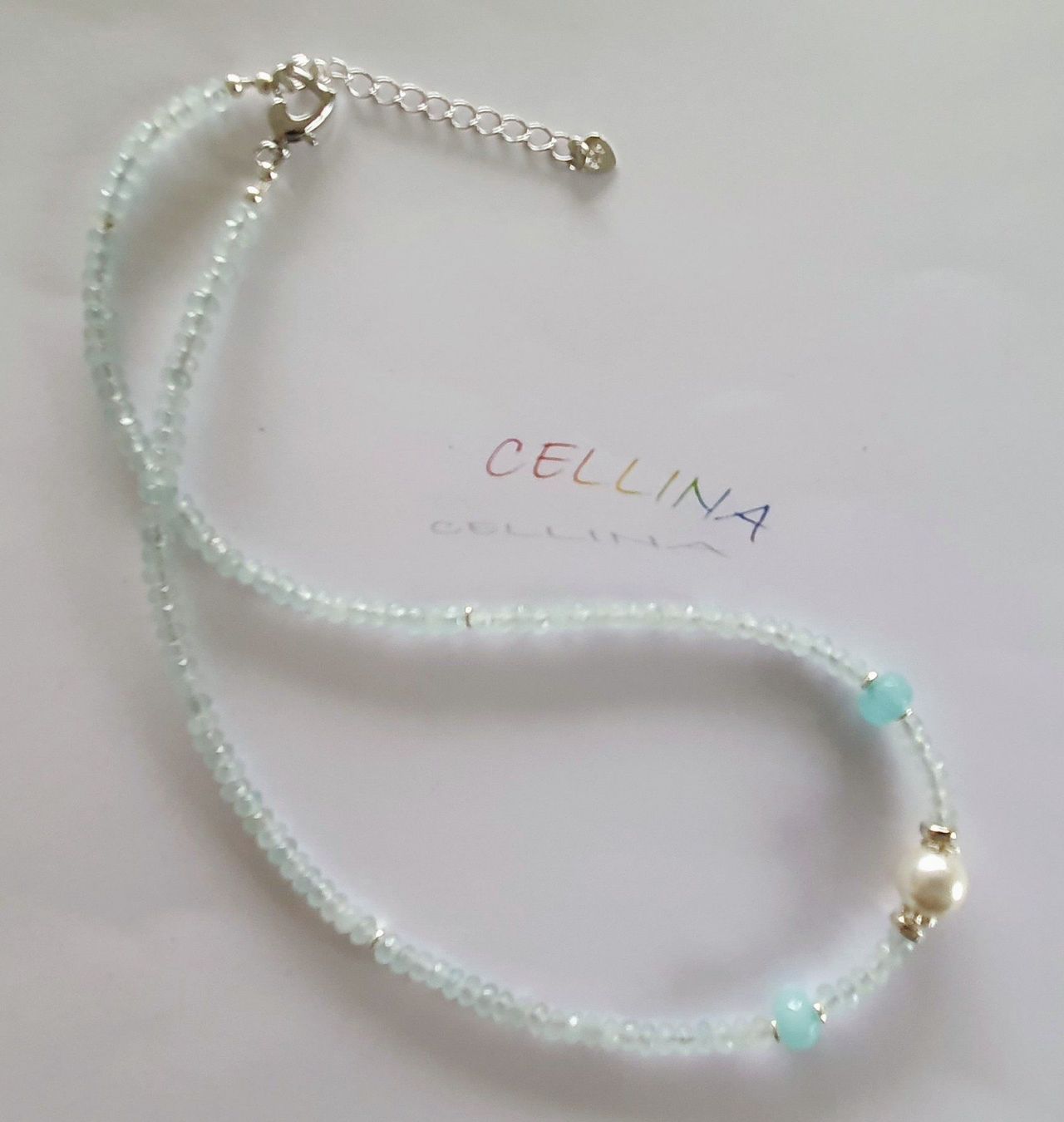 Catenine: Aquamarin Halskette 181 – Nuovo e nell'imballaggio originale da Luzern venduto da Cellina1 2