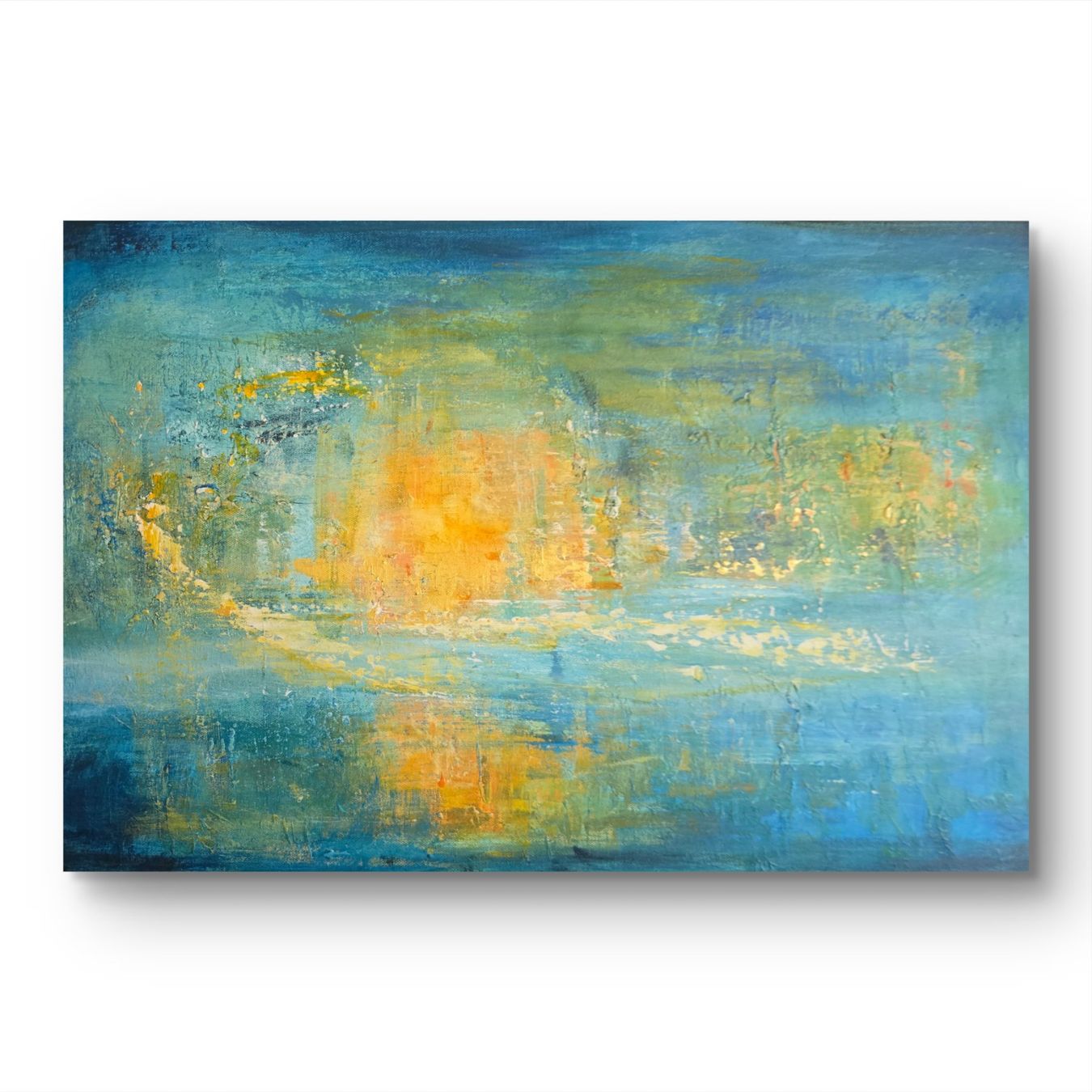 Dipinti: Abstraktes Acrylbild mit Sonnenschein, 50x70 cm – Nuovo e nell'imballaggio originale da Beinwil am See venduto da Superchance