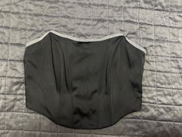Schwarzes elegantes Top mit Strass, Grösse M