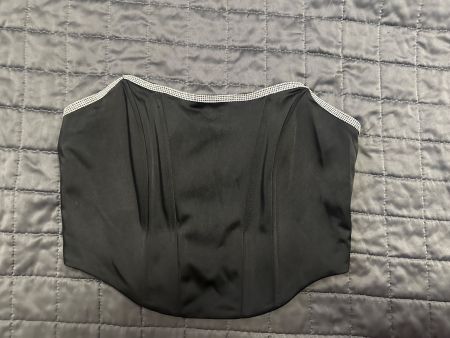 Schwarzes elegantes Top mit Strass, Grösse M