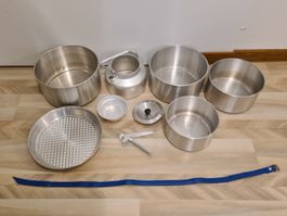 Vintage Camping Pfannenset - Alu - stapelbar - Retro Outdoor