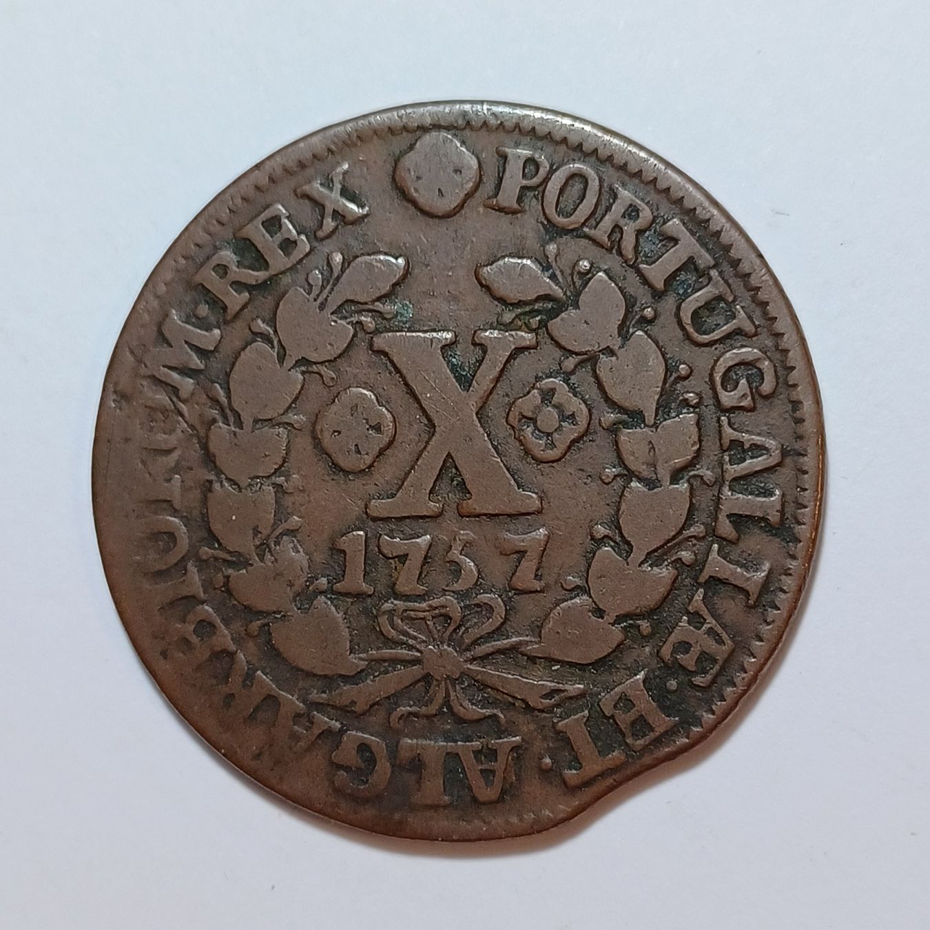 Alle Münzen: 10 Reis 1757 Portugal – Gebraucht aus Pfäffikon ZH von Welt_Muenzen