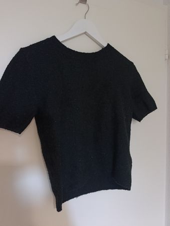 H&M Knit T-Shirt Black Short Sleeve Size XS Used