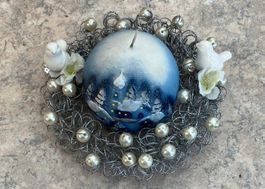 Adventskranz mit Kugelkerze- Unikat