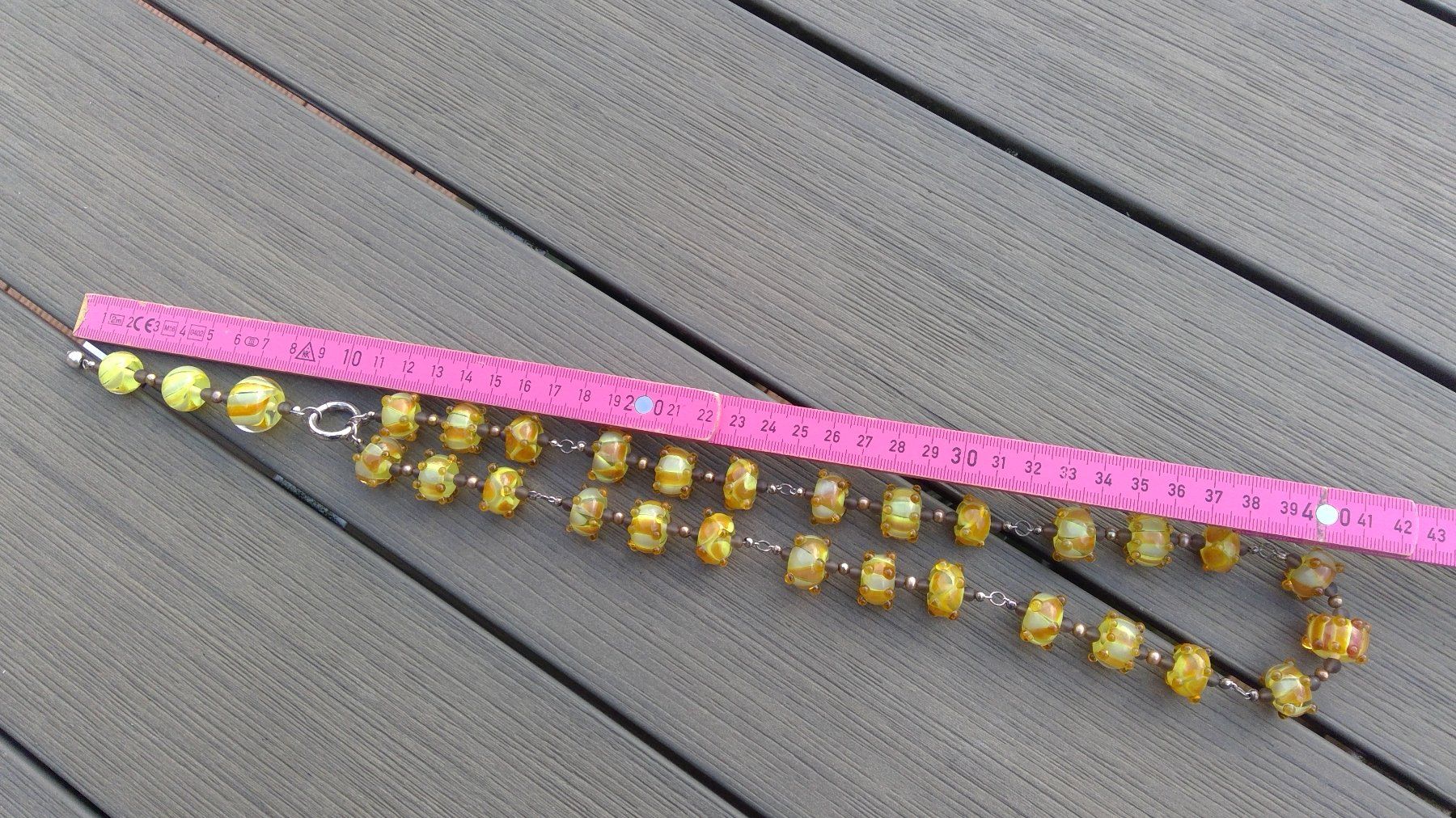 Ketten: Collier avec perles en verre de couleur jaune – Neu (gemäss Beschreibung) aus Agiez von chouchanelle 4