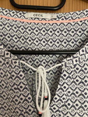 Cecil Sommer Bluse, Grösse L, Weiss mit Muster, Top Zustand