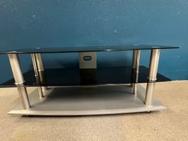 TV Lowboard schwarzes Glas