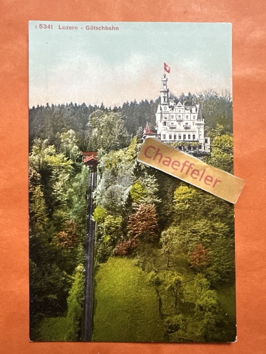 Cartoline postali: 5341 Luzern Gütschbahn 1913 – Usato da Zürich venduto da Chaeffeler