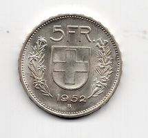 (1490) CH, 5 Franken 1952, top stgl, Tell