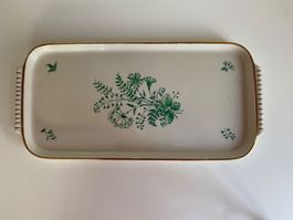 Keksplatte Langenthal 1947 weiss und grün, Kuchenplatte